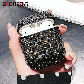 

EKONEDA Women Protective Earphone Case For Airpods Diamonds Bling Ingradient Colors Cover For Airpods Case