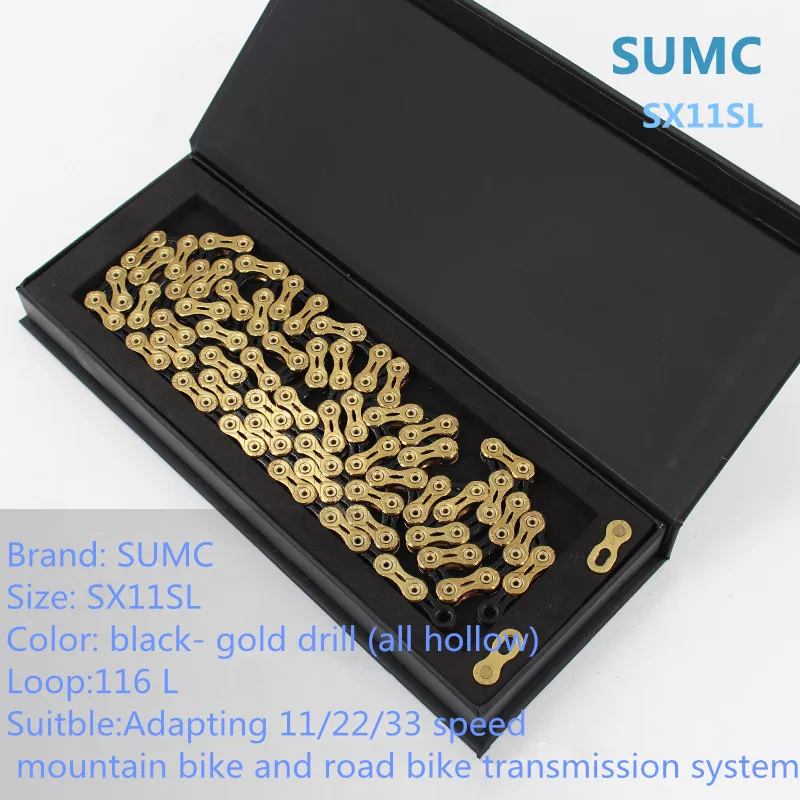 SUMC складной дорожный велосипед велосипедный спорт, 8, 9, 10, 11, 12, Скорость s цепи MTB горный велосипед 24/27/30 Скорость цепи - Цвет: SX11SL black gold