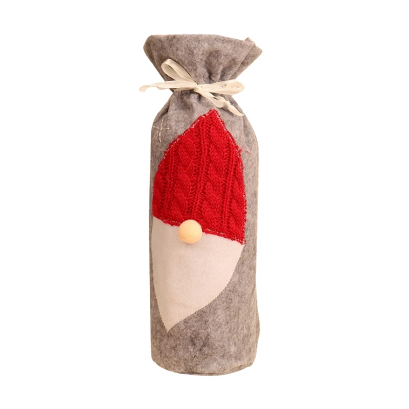 Christmas Santa Claus Red Wine Bottle Cover Portable Unique Christmas Wine Bottle Bag Gift Holders