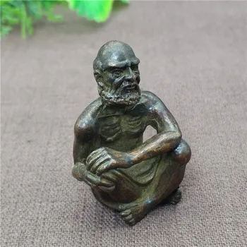 

Pure Copper Carving Damo Buddha Statue Brass Small Ornament Car Ornament Home Decoration Gift Dispelling Evil Bronze Ware