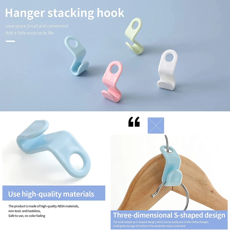 10pcs Clothes Hanger Connector Hooks Cascading Hangers Space