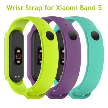 

Mi Band 5 Strap Silicone Wristband for Xiaomi 5 Smartwatch Wrist Bands Replacement Accessories Straps Bracelets Purple Green