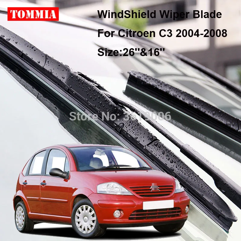 TOMMIA для Citroen C3 04-08 2 шт передние мягкие резиновые щетки стеклоочистителя ветрового стекла