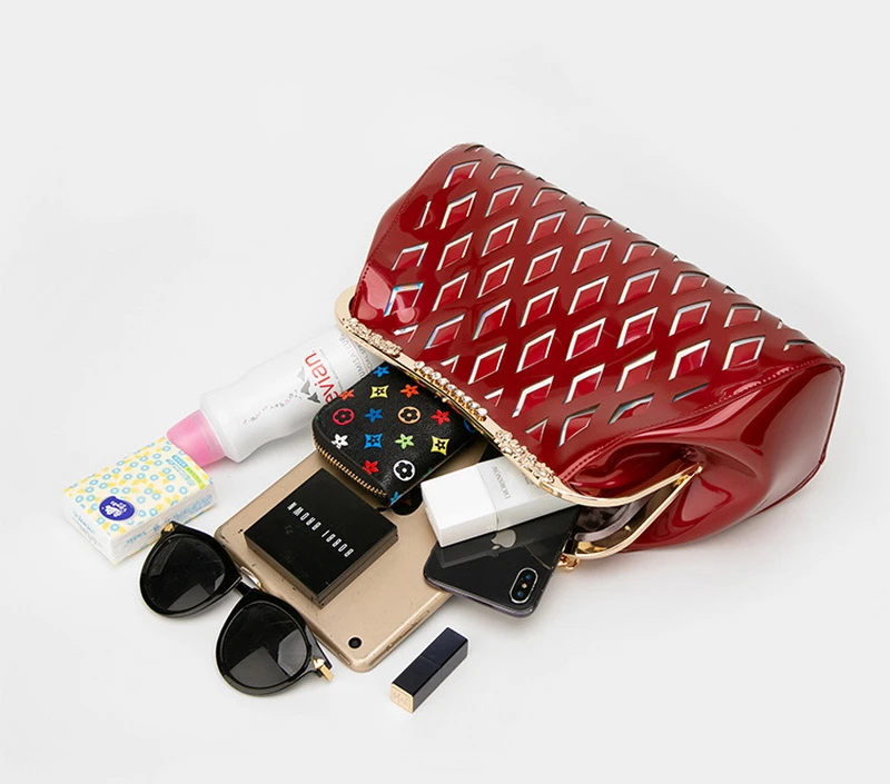 Mododiino Patent Leather Handbag Women Shoulder Bag Crossbody Bag Diamond Shell Bag Ladies Evening Bag Luxury Handbag DNV1154