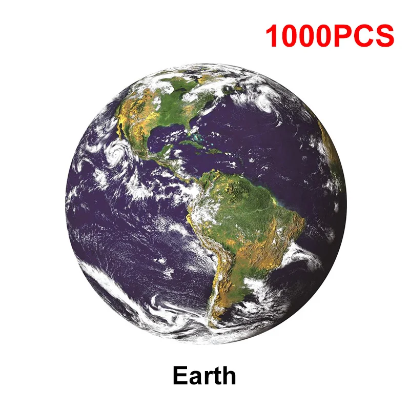 Новый Круглый пазл Луна/земля Пазл 1000 штук сложно для взрослых детей планет