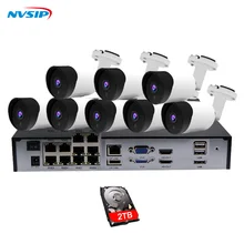 8CH 1080P 2MP цилиндрическая POE IP камера CCTV система аудио запись Водонепроницаемый Открытый ночного видения комплект видеонаблюдения