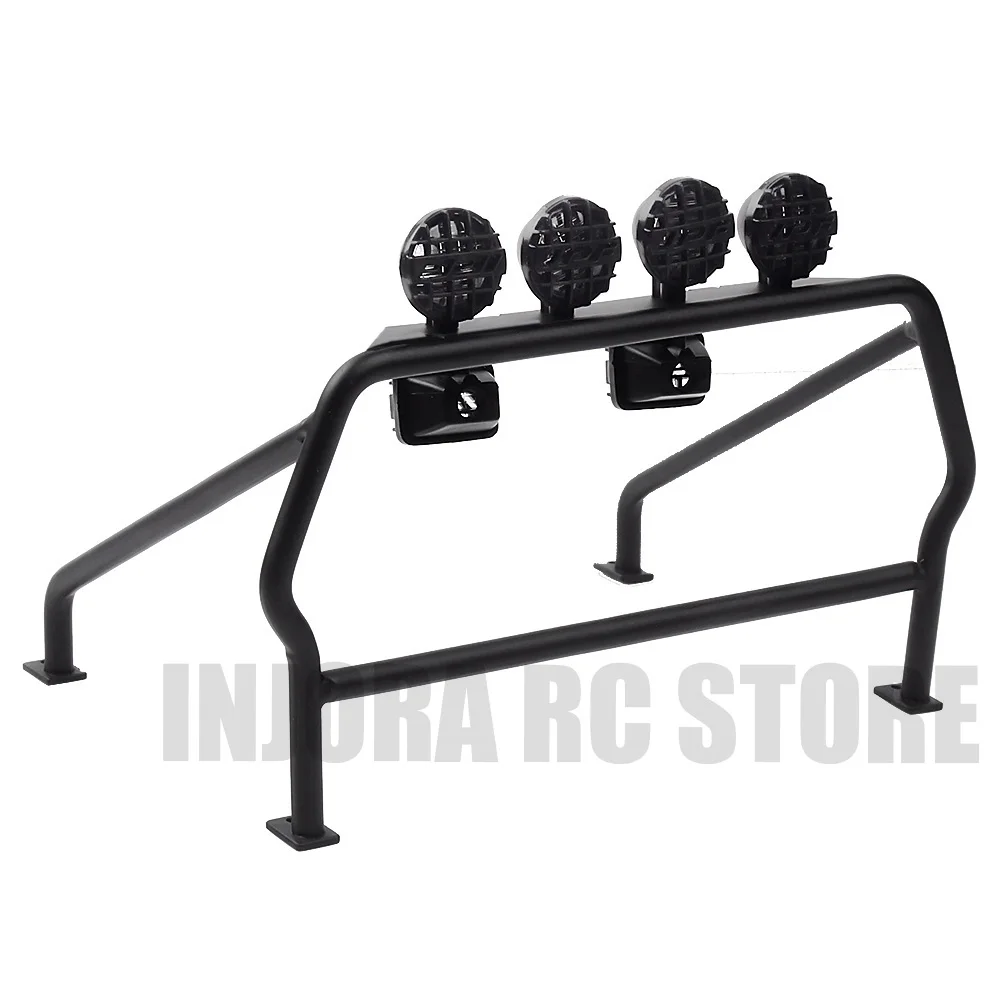 

1PCS Metal RC Car Roll Cage Bucket with 6 LED Lights for RC Rock Crawler SCX10 Tamiya CC01 D90