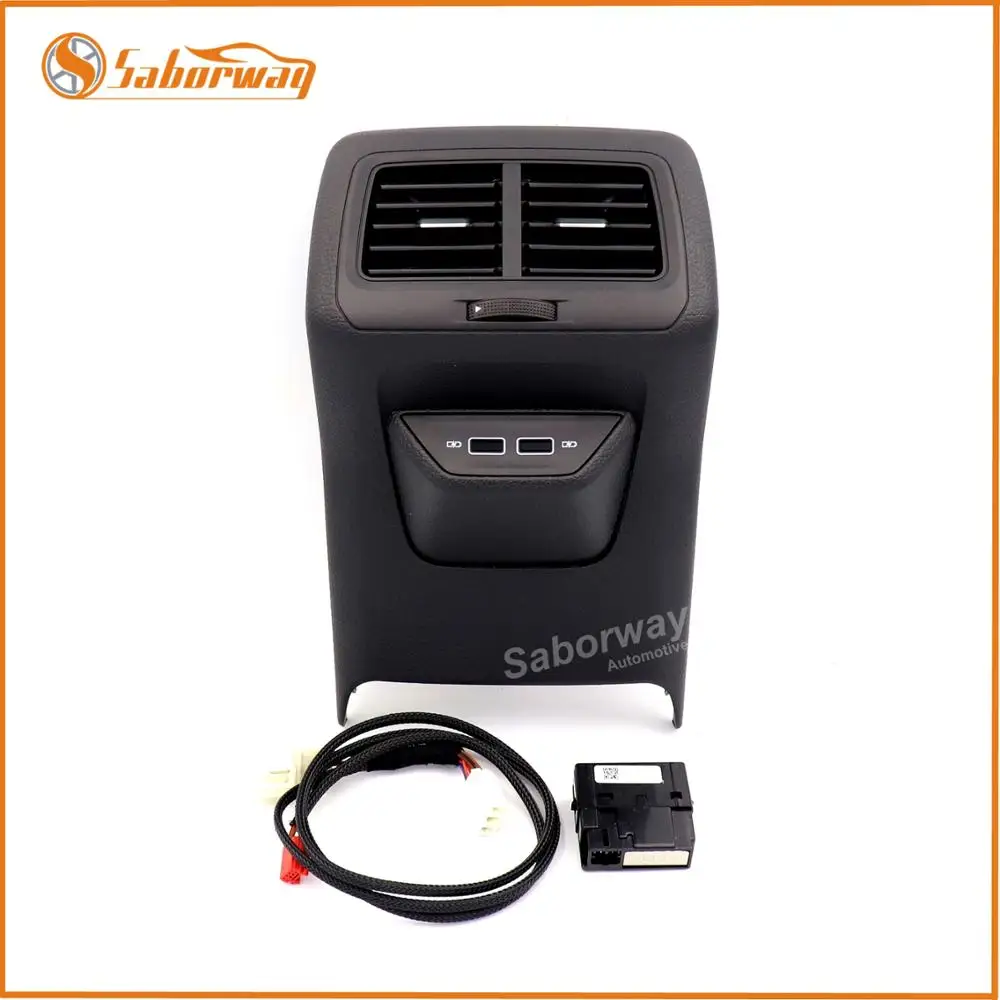 Saborway Rear Air Outlet Vent Trim Frame Assembly Center Armrest With USB For Golf 7 MK7 2013- 5GG 864 298B 82V