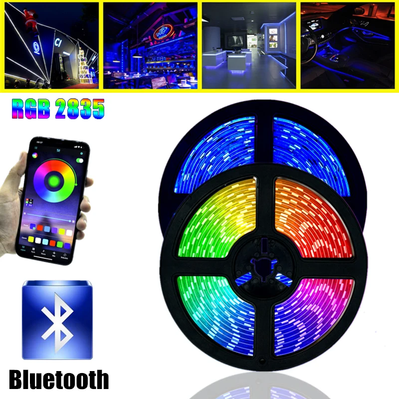 

Bluetooth LED light strips RGB SMD 2835 Flexible Ribbon Waterproof 5M 10M 15M 20M Tape Diode DC 12V Bluetooth Control luces led