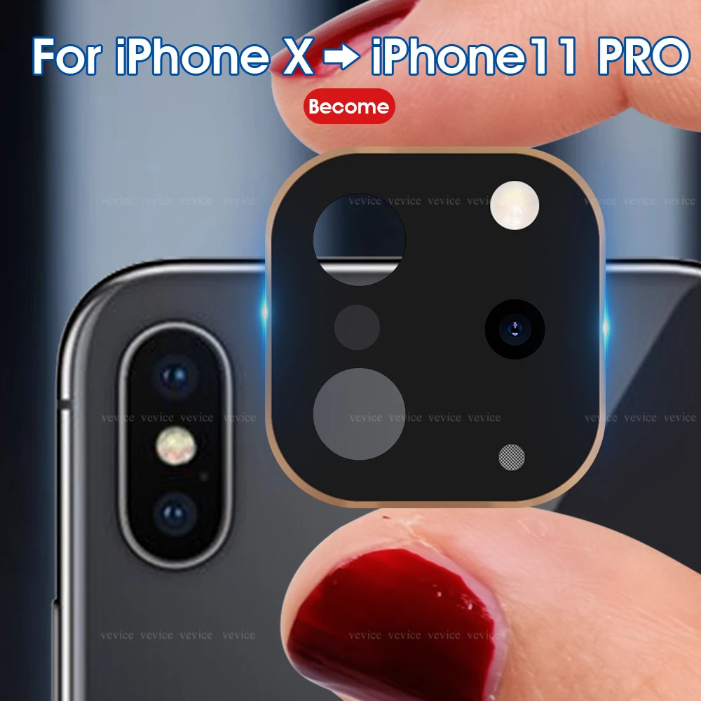 

Titanium Alloy Case For iPhone Apple X XS MAX Seconds Change for iPhone 11 PRO MAX Lens Sticker Modified Camera Len Ring Cover