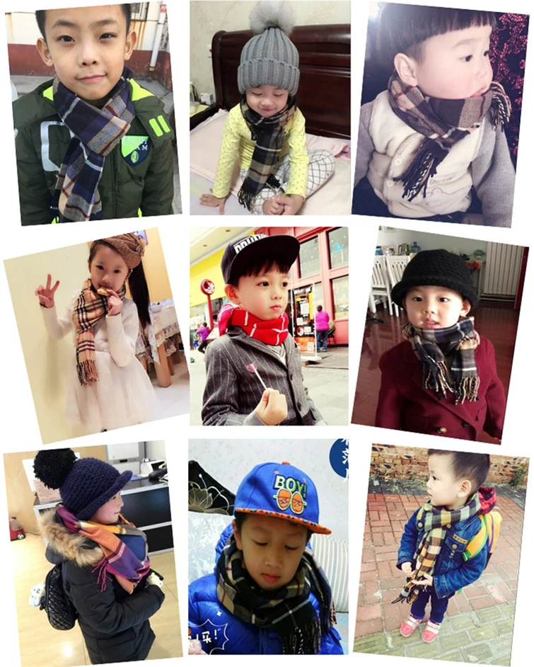 Детские шарфы; Осень-зима; теплый шарф для мальчиков и девочек; коллекция года; Модный клетчатый мягкий шейный платок для детей; хлопковый шарф для мальчиков