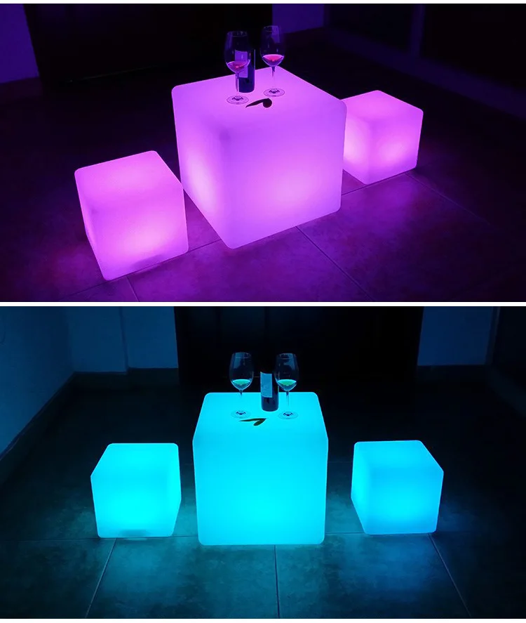 30/40/50CM Smart Life Cube Lamp WiFi MP APP Control RGB LED Light Cubic Stool Chair Table Lighting Works With Google Home Alexa