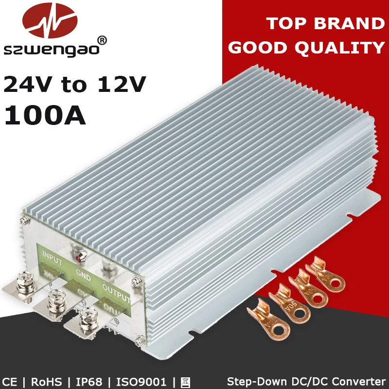 Szwengao DC/DC преобразователь 24 V to 12 85A 100A понижающий регулятор напряжения Вольт вольт