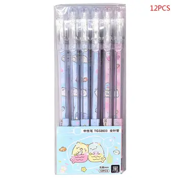 

12pcs/set 0.38mm Cute Gel Ink Pen Signature Neutral Pens Writing Tool Stationery