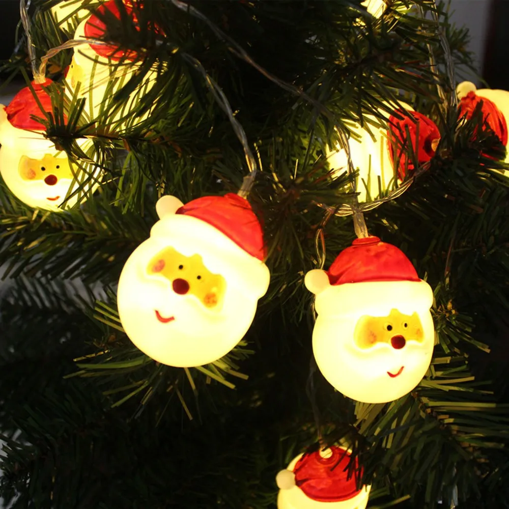 

Christmas New Led Battery Box Xmas Light String New 10Lights Santa Claus Battery Light String Creative Decoration Lights