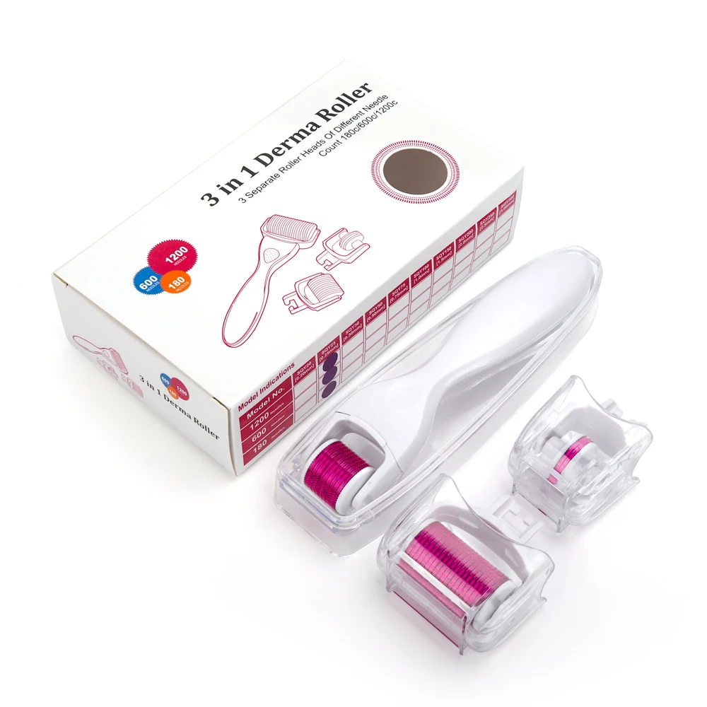 

3 in 1 Micro Needles dr pen derma Roller Titanium Mezoroller Microneedle DR Pen Machine Roller For Skin Care Body Treatment