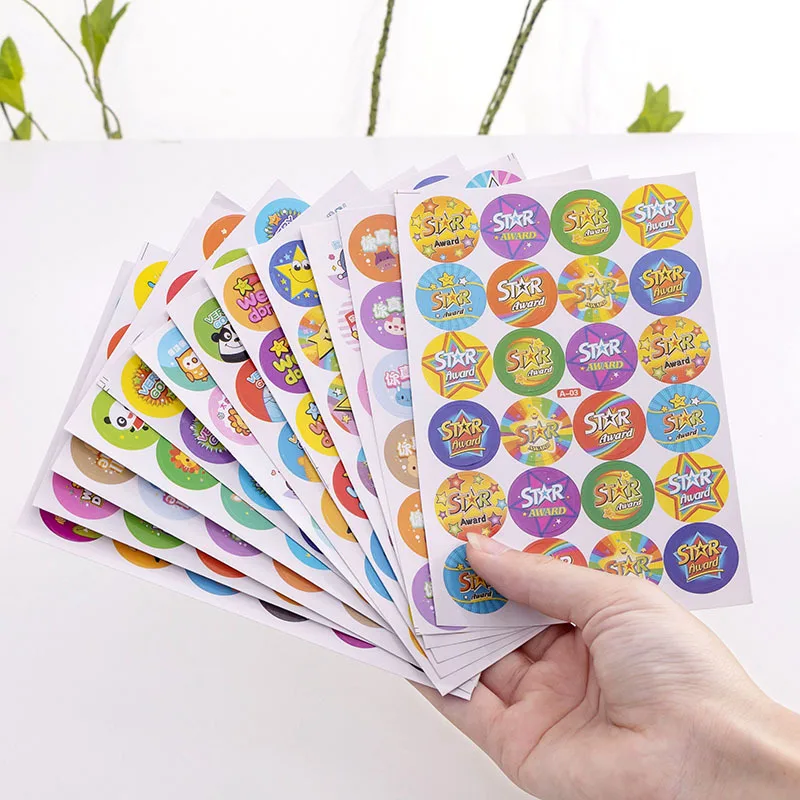  10sheets/pack Stickers Stars/Cartoon Animals for Scrapbook Paper Rewards Teacher Kindergarten Stude - 4000060605659