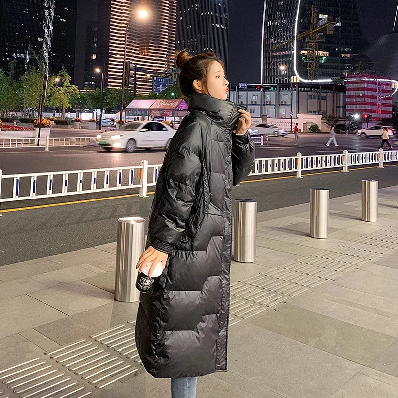 Fitaylor Winter Long Jacket Women Thick Warm Stand