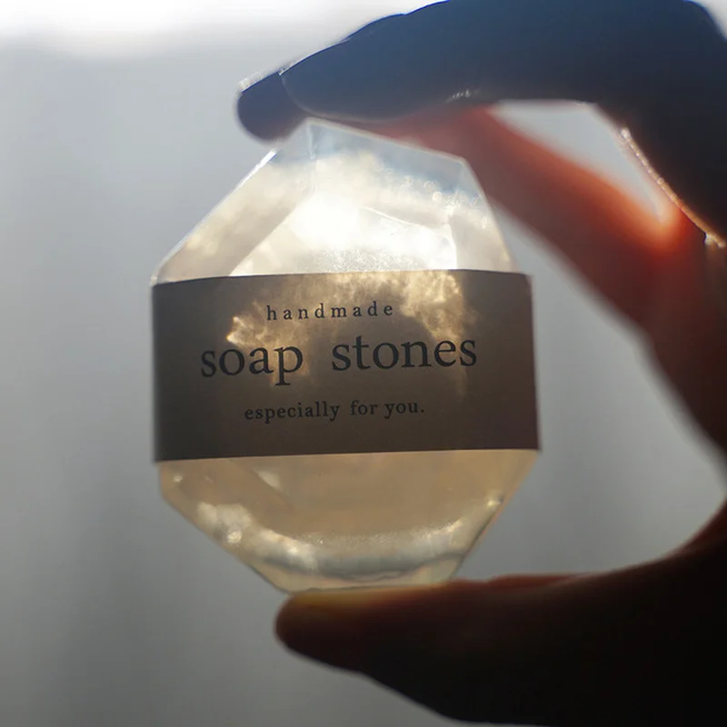 Sea Salt Fragrance Gem Handmade Essential Oil Soap Facial Cleansing Bath Brightening Soap