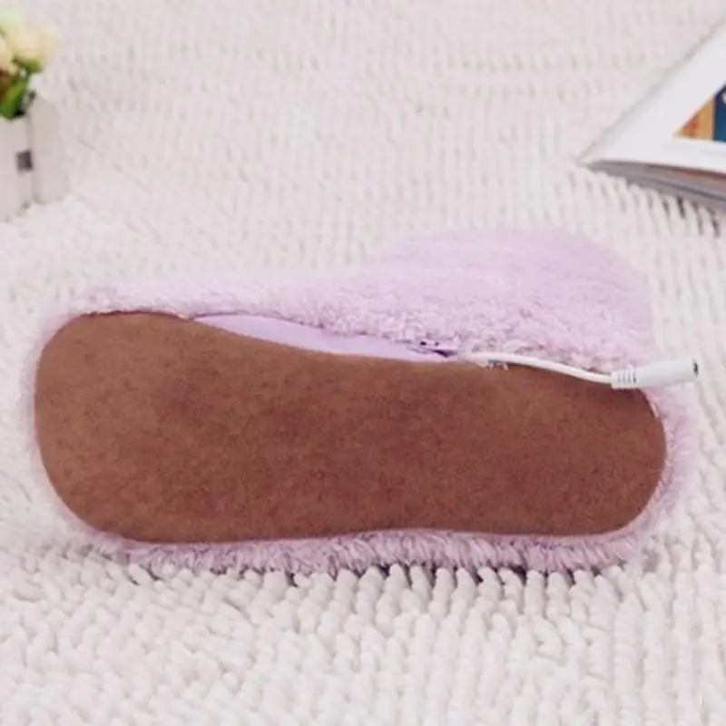 Men Women USB Charger Electric Heating Boot Power Saving Foot Warmer Plush Interface Hiding Washable Winter Warm Shoes