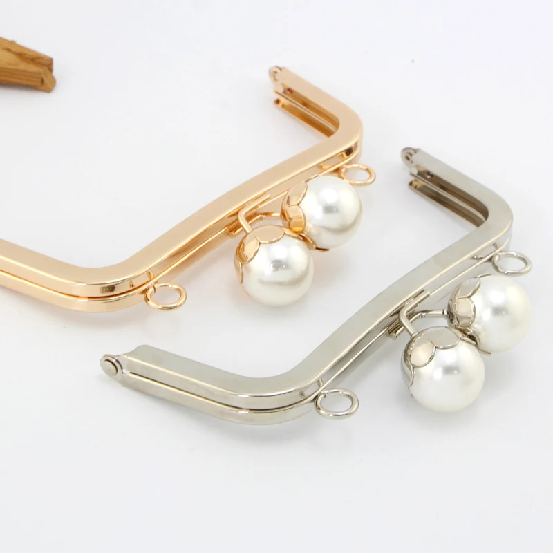 

K673~K674 Pearl head 16CM square no hole Smooth surface screw purse frame DIY Kiss lock Coin Purse accessories