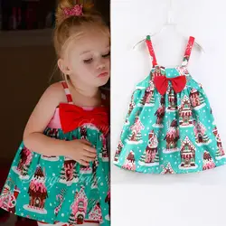 ZSIIBO/Новое рождественское платье принцессы на бретельках для девочек Праздничная модная детская одежда Детский костюм для девочек платья