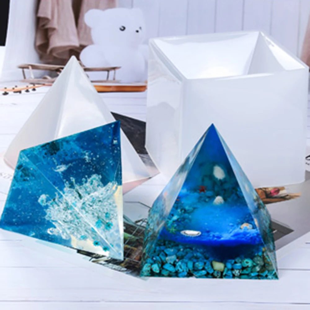 DIY Super Large Pyramid Silicone Mold Resin Craft Jewelry Making Mold  Plastic Frame 15cm/5.9 Transparent with Scale