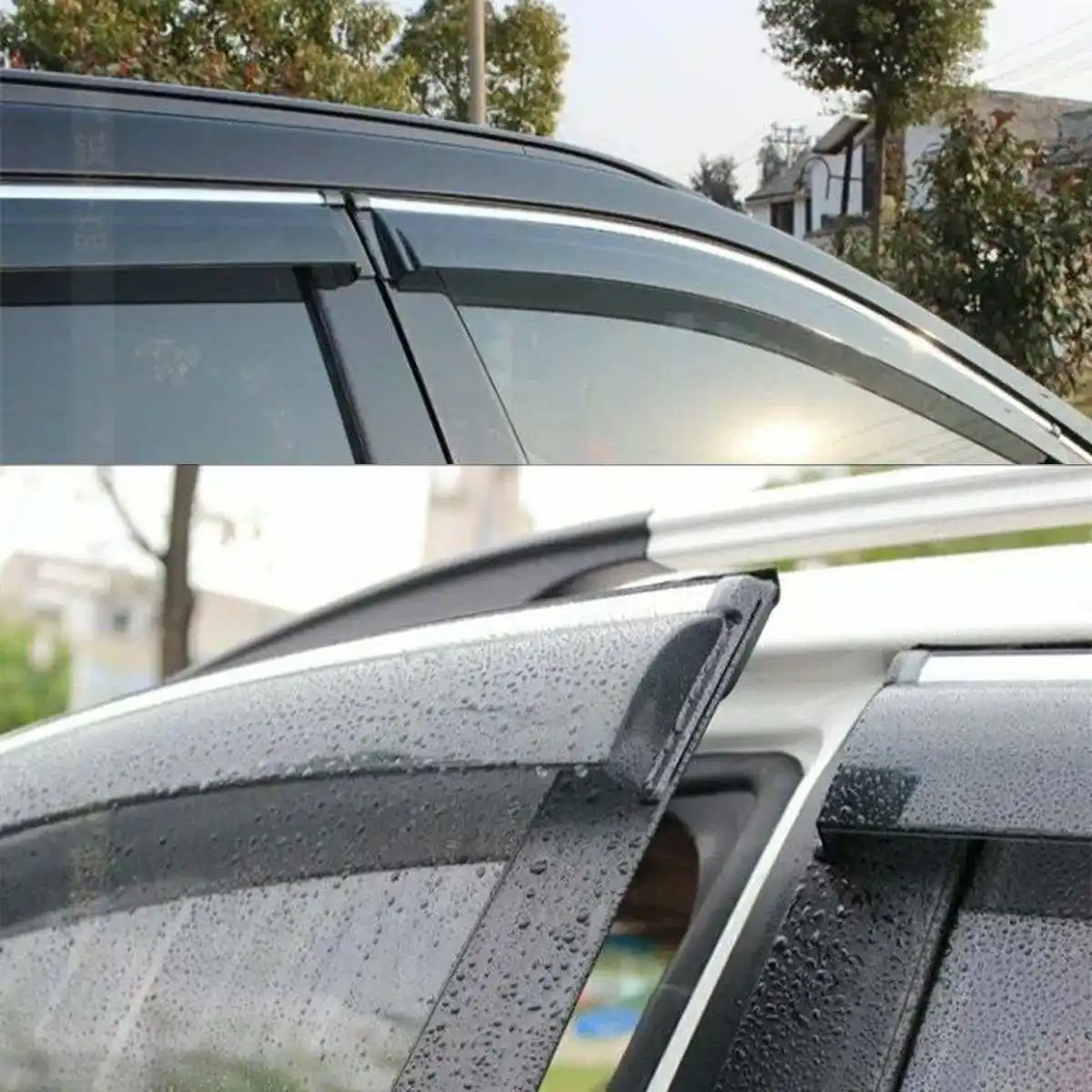 4 шт. чёрный для автомобильного стайлинга двери окна ветровой козырек окна автомобиля Дефлектор козырек Vent защита от дождя для Nissan Kicks