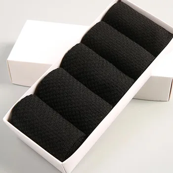 

High Quality Bamboo Fiber Men's Socks Business Breathable Deodorant Compression Sock Male Casual Socks Short/Middle 5 Pairs