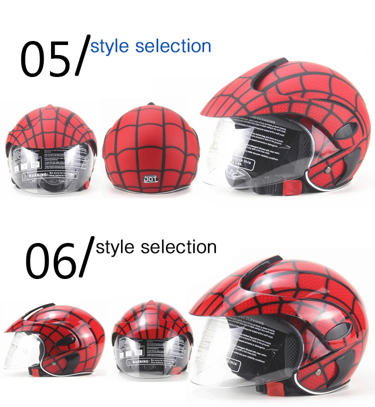 Шлем для девочек и мальчиков с человеком-пауком, детские шлемы для езды на мотоцикле и велосипеде, детский шлем для спорта на открытом воздухе, четыре сезона, 48-52 см