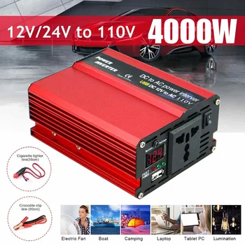 

3000/4000W Watt DC 12V to AC 110V Portable Car Power Inverter Charger Converter Adapter DC 12 to AC 110 Modified Sine Wave