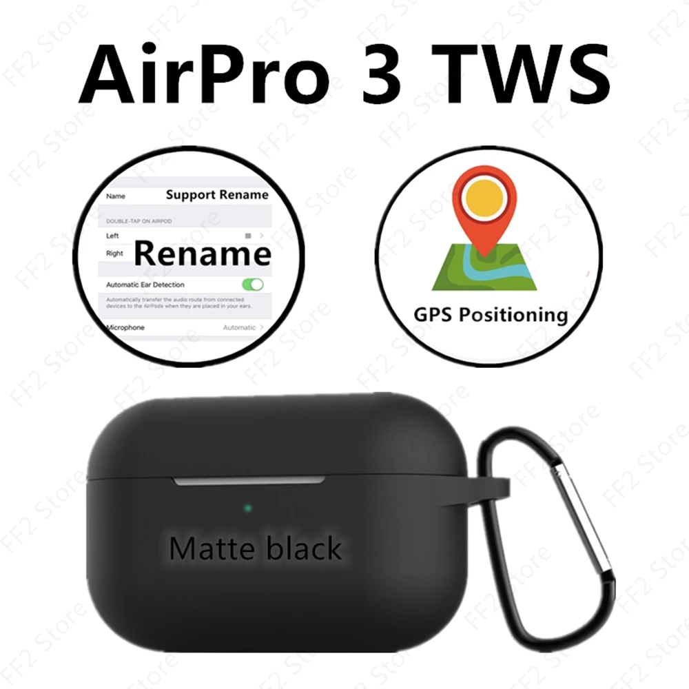 

AirPoc 3 TWS GPS Positioning +Name Change Smart Sensor Bluetooth Earphone Headset pk i3000 i90000 pro i99999 I100000 i200000tws