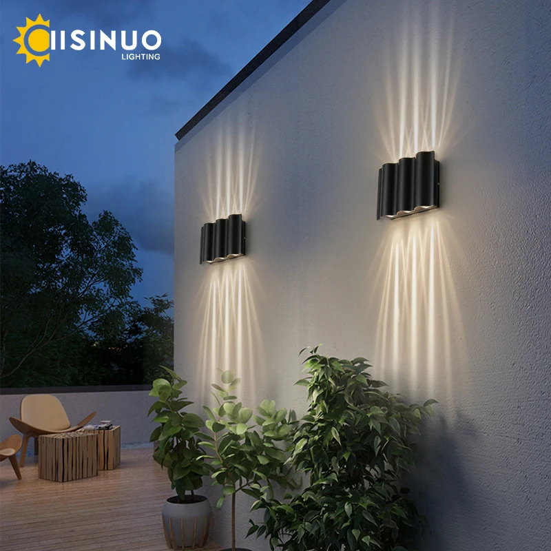 Ip65 impermeável conduziu a iluminação exterior aluminim lâmpada de parede jardim villa varanda