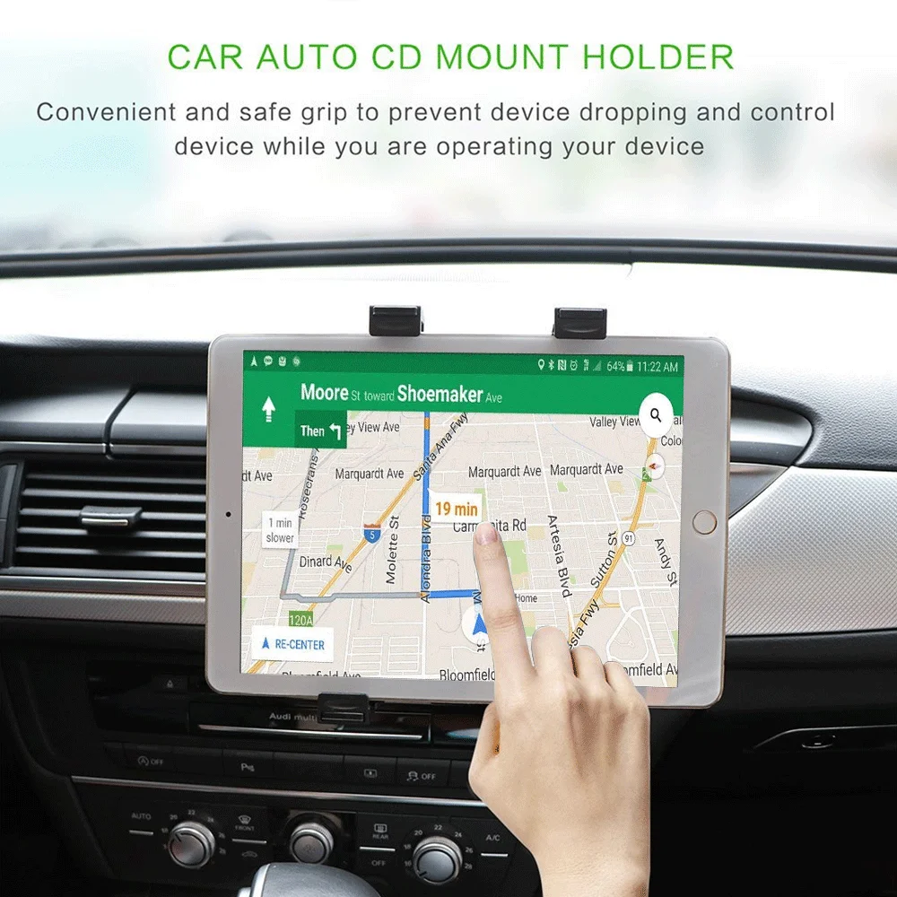Neueste Universal 7-11 Inch Auto Tablet Steht PC Halter Auto Auto CD Halterung Stand Für 7.9 "IPad Mini 2 3 4 IPad 9,7 Soporte – Detail 3