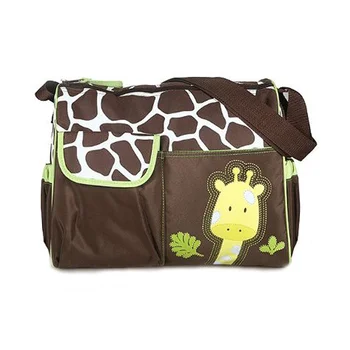 

Cute Giraffe Pattern Multi-function Large Capacity Baby Diaper Changing Pad Travel Mummy Bag Tote Handbag (Green)