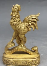 908 + + + 4 "chinês feng shui bronze riqueza dinheiro animal zodíaco ano frango galo estátua do jardim decoração bronze(China)