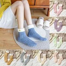 Модные женские мягкие чулки с отворотами и вышивкой в виде короны для сна; зимние Утепленные хлопковые носки из кашемира; распродажа