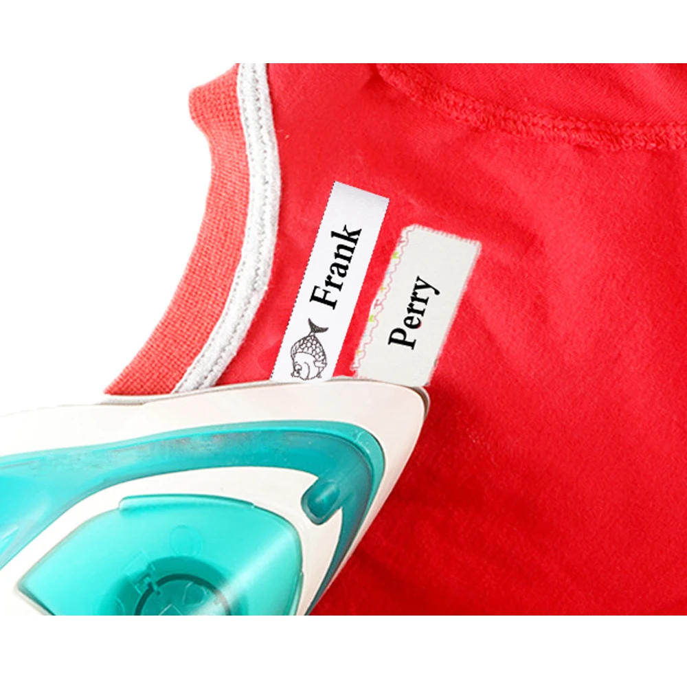 White Name Label Washable Iron on Labels Fabric Tags Marker Set for Child  School Clothes Sewing Accessories