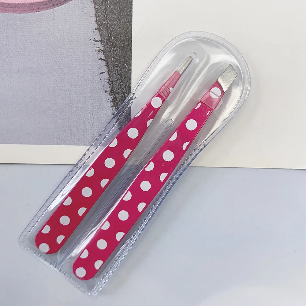 Hair Removal Tweezers Stainless Steel Eyebrow Clips Mini Slanted Flat Tip Point Eye Brow Makeup Beauty Tool Set eyebrow tweezers