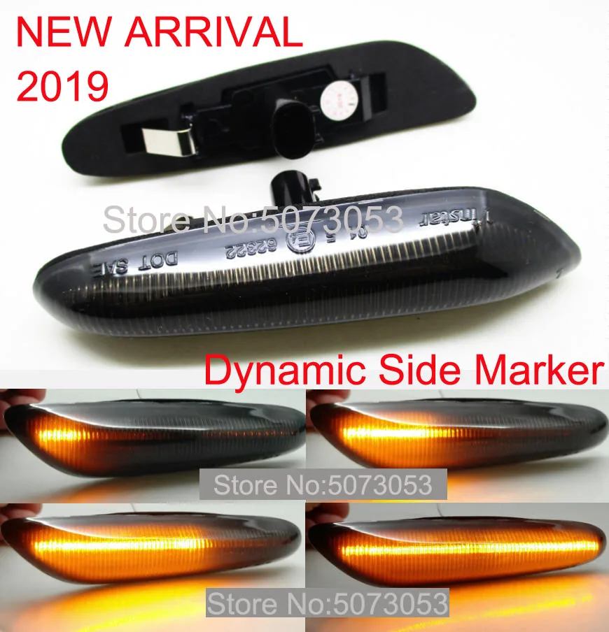 

2019 2PCS Dynamic LED Side Marker Light Flowing flash Turn signal light lamp for BMW 1/3/5Ser E60 E61 E81 E87 E88 E90 E92 E93