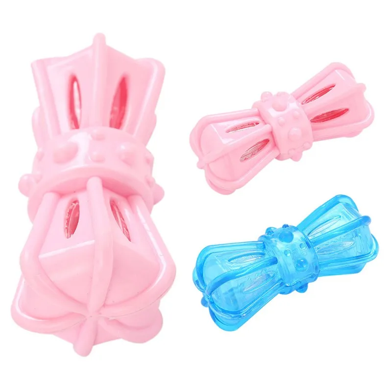 Dog TPR Leak Food Puzzle Toy Pet Interactive Squeak Chew Molar Toy For Teeth Cleaning lt