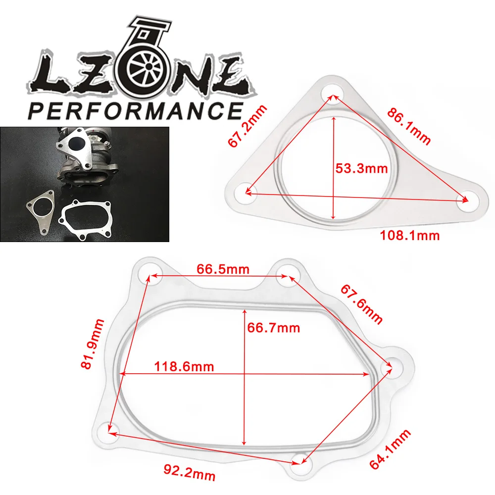LZONE 10 шт./лот для SUBARU TOYOTA EJ20 EJ25 TD04L TD05H TD04 TD05 турбо прокладки пуховых труб Комплект