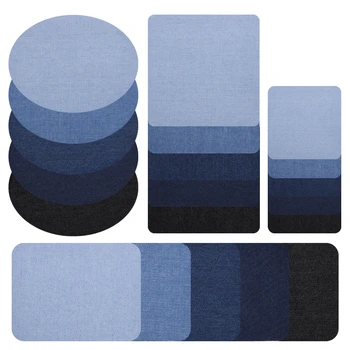 

Denim cut rectangular oval back adhesive patch cloth sticker can be cut bag elbow pants knee patch hole