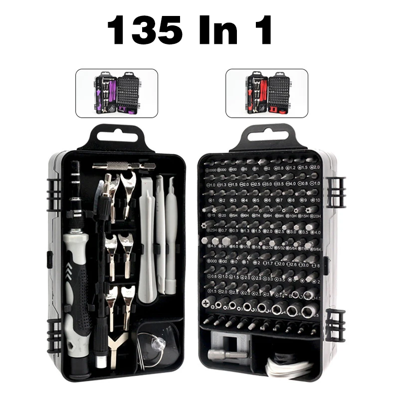 115/135 In 1 Precision Magnetic Screwdriver Set Hex Torx Bit Screw Driver Kit For PC Mobile Phone Device Hand Tools Repair Case |