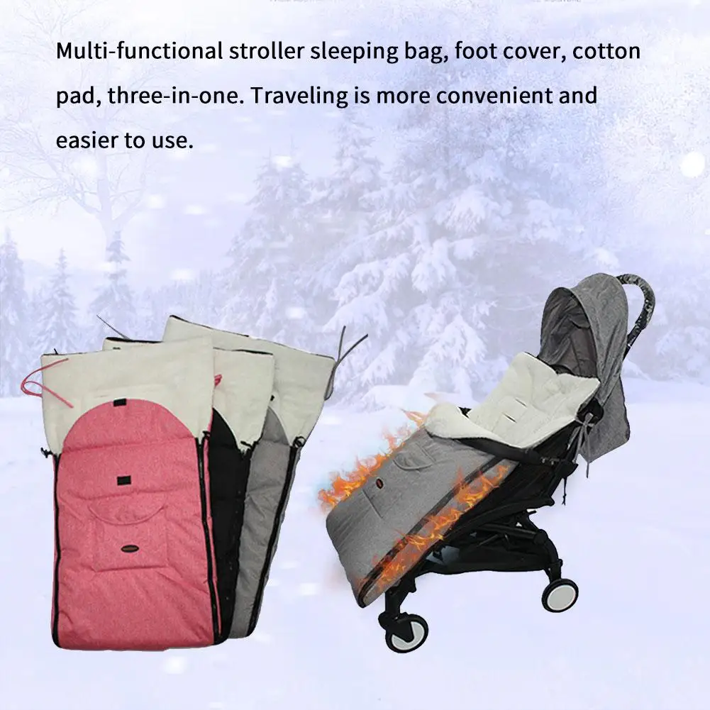 

Baby Stroller Seat Cover Multi-functional stroller Sleeping Bag Windproof Warm Foot Cover Cotton Cushion