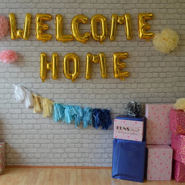 1set Rose Gold Home Letter Balloons Welcome Back Home Event Party Supliers Inflatable Air Balls Decoration - Ballons & Accessories AliExpress