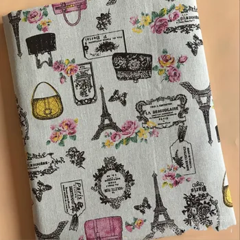 

Vintage Cotton and linen Blend fabric printing Upholstery Fabric DIY Handmade Textile Sewing Patchwork For Bags Dress Clothes