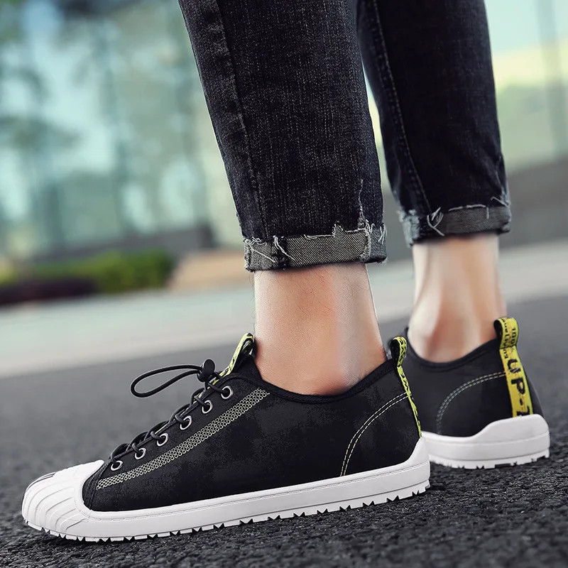 

Summer MEN'S Shoes Slip-on Korean-style Trend Shell Head Loafers Low Top Breathable wa zi xie Knitted Cloth Shoes Shoes