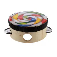 4 ''Ручной Работы Леденец Тамбурин барабан Ударные инструменты обучающая игрушка