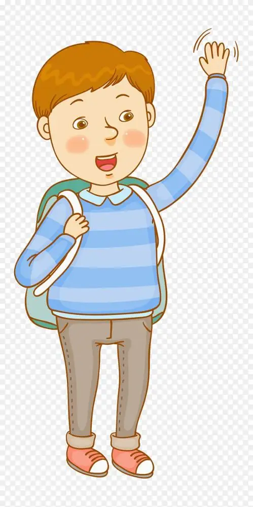 卡通儿童-学校男孩